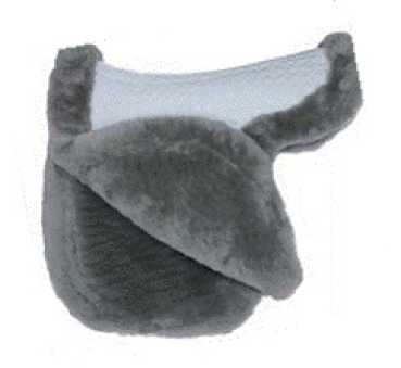 Preview: Mattes Satteldecke Lammfell Sattelkissen+Sattelblätter Vollrand